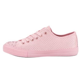 Sport Rosa sneakers med kristaller 1