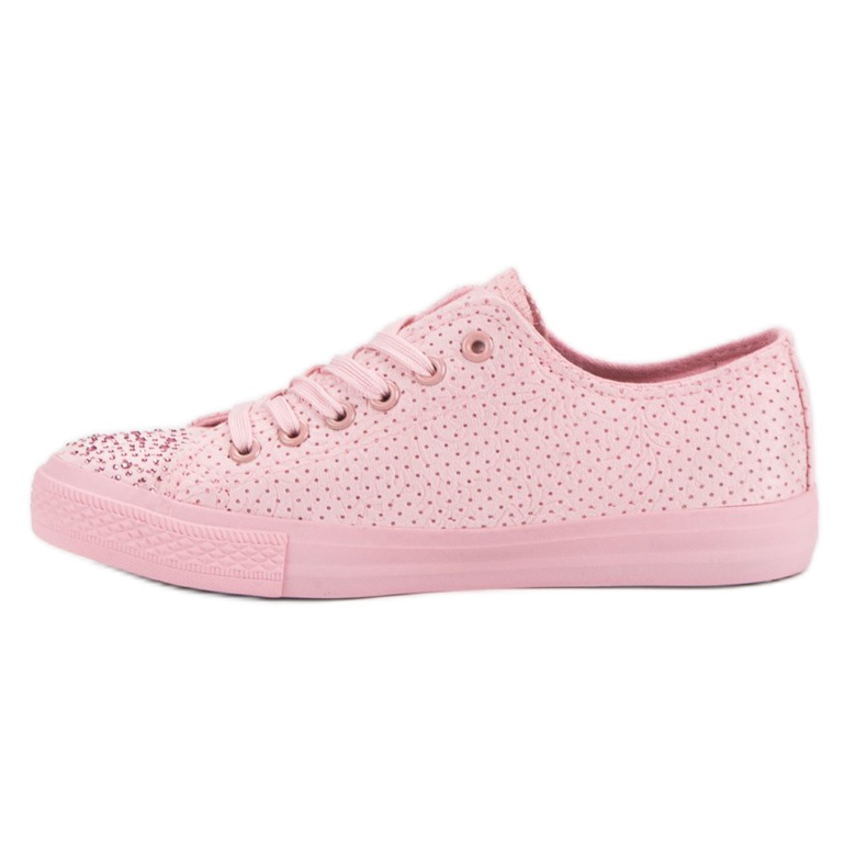 Sport Rosa sneakers med kristaller 1