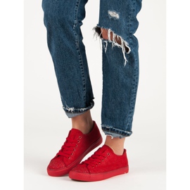 Sport Röda sneakers med kristaller 1