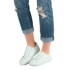 Sport Mint sneakers med kristaller grön 1