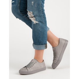 Sport Grå sneakers med kristaller 2