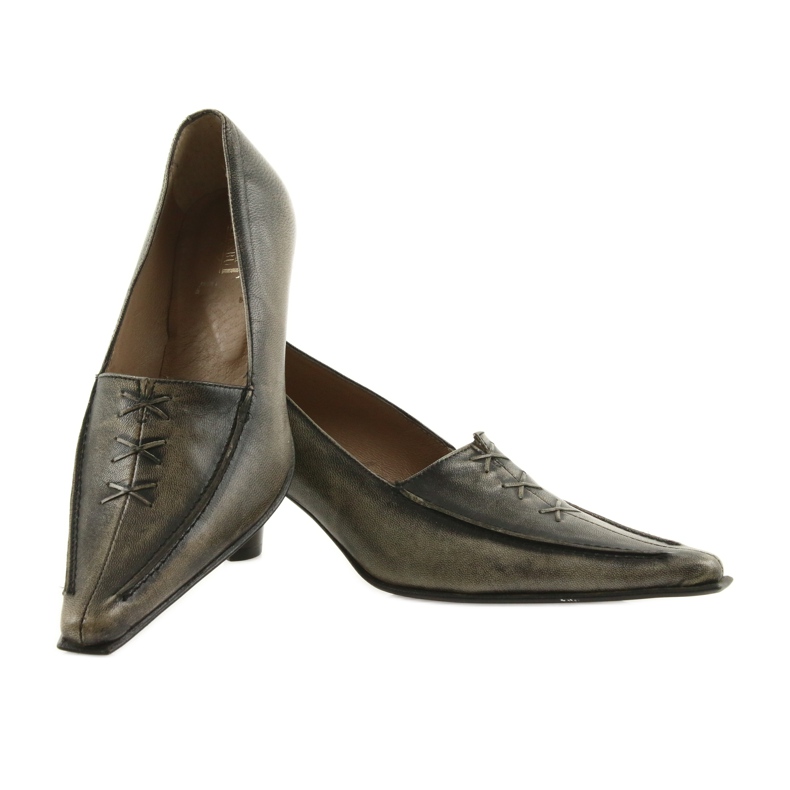 Läderpumpar Eksbut 559 grå 2