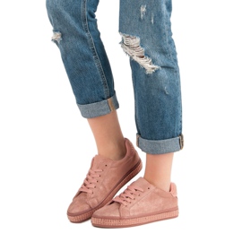 Sportskor med kristaller rosa 1