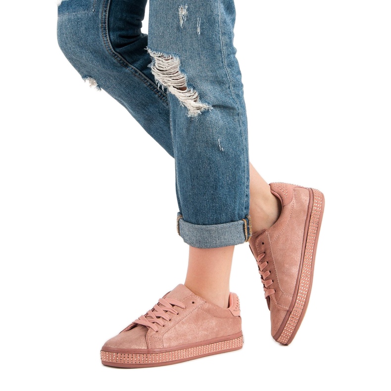 Sportskor med kristaller rosa 2