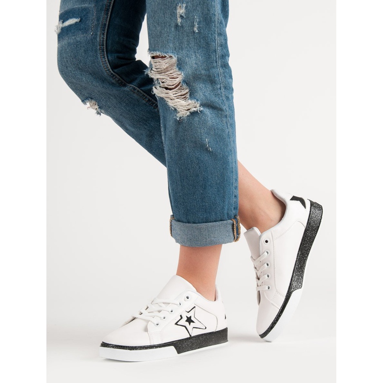 Kvinnors sportskor vit svart 2