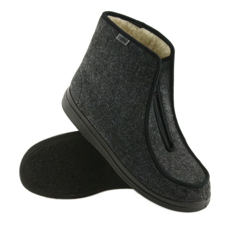 Befado herrskor pu varma tofflor 996M004 grå 3