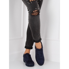 Sneakers med stenar BS098 Blå marinblå 2