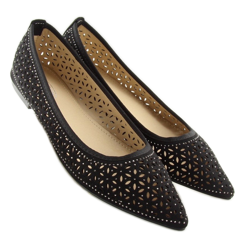 Black openwork ballerinas 127-25 Svart 1