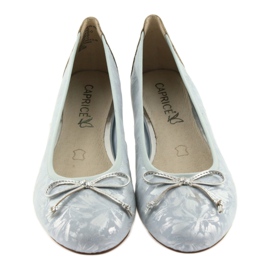 Caprice kvinnors ballerinas 22102 blå med en båge 3