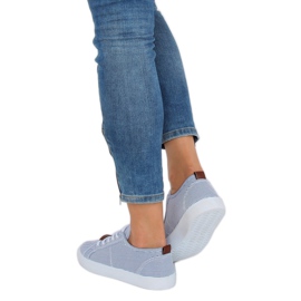 Blå JX70P Marinblå randiga sneakers 2