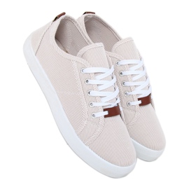 Beige randiga sneakers JX70P Beige 1