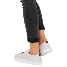 Beige randiga sneakers JX70P Beige 2