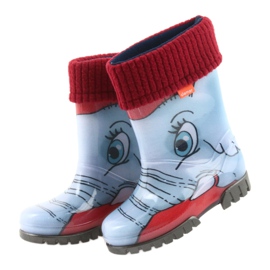 Demar barnstövlar, regnstövlar med en varm strumpa blå 4