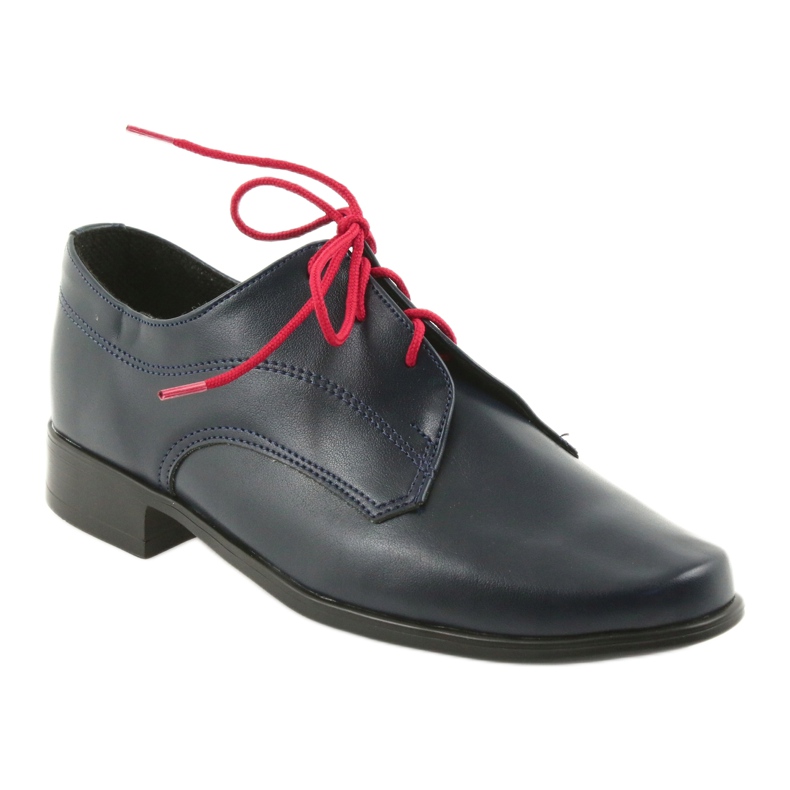 Miko Pojkar skor läder marinblå insats 1