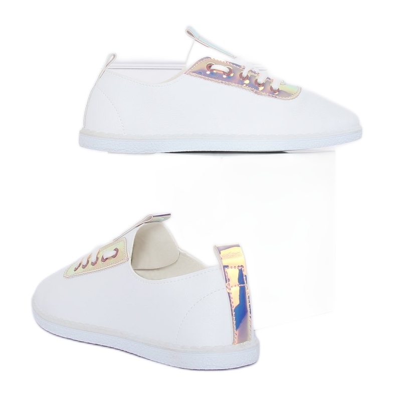 Vita och rosa sneakers med ett hologram JX71P Champagne 2