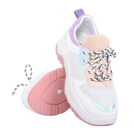 Vita och lila sportskor B0-63 VIT / LILLA 1