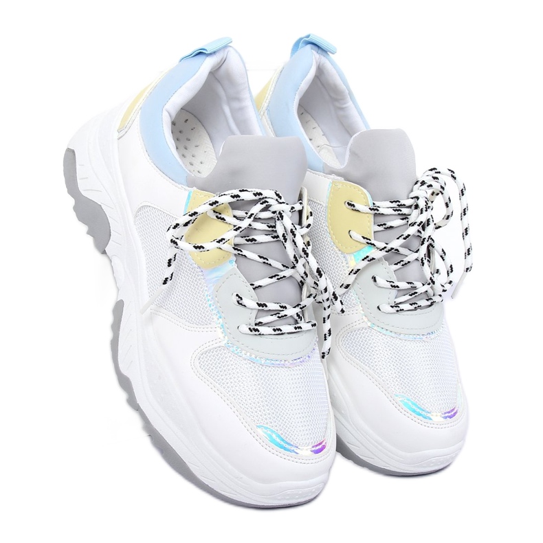 Vita och blåa sportskor B0-63 VIT / BLÅ 1