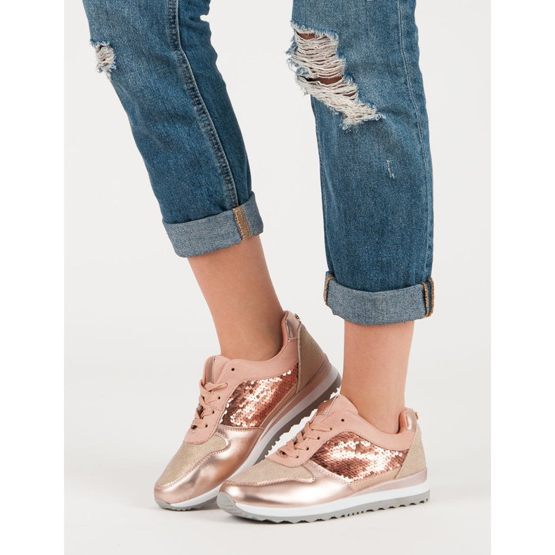 Sportskor med paljetter rosa 2