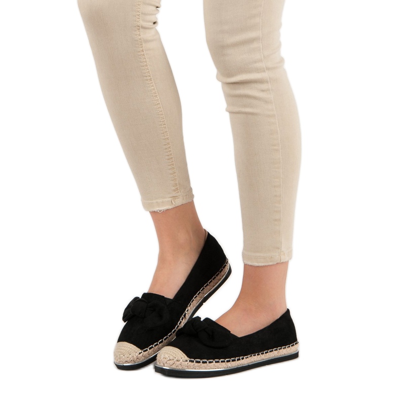 Comer Espadrilles med rosett svart 1