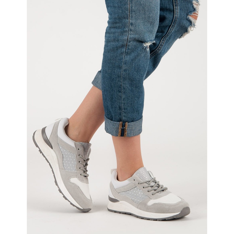 Bekväma sportskor vit grå 2