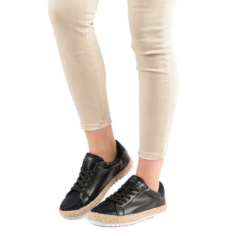 Bundet Espadrilles svart 1