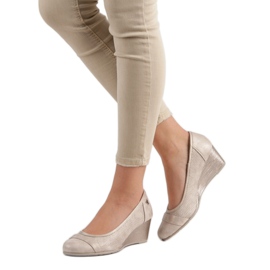 Glitterpumpar på VINCEZA -kilen brun 2