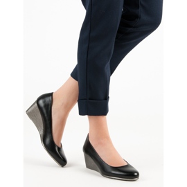 Klassiska pumpar på VINCEZA -kilen svart 2