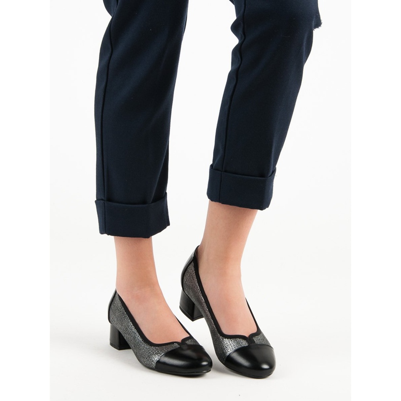 Pumpar på VINCEZA Flat Heel svart grå 1