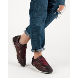 Kylie Sportskor med kristaller röd 2