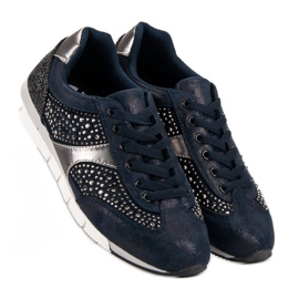 Kylie Sportskor med kristaller blå 2