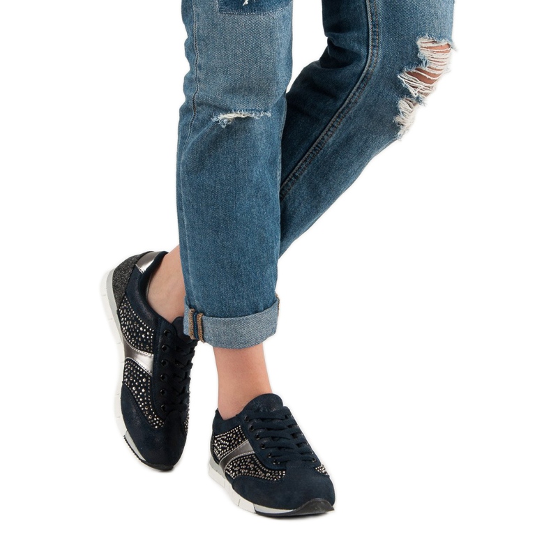 Kylie Sportskor med kristaller blå 1