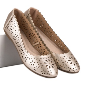 VINCEZA genombrutna ballerinor gul 1