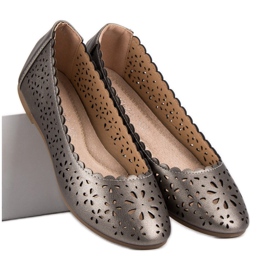 VINCEZA genombrutna ballerinor grå 1