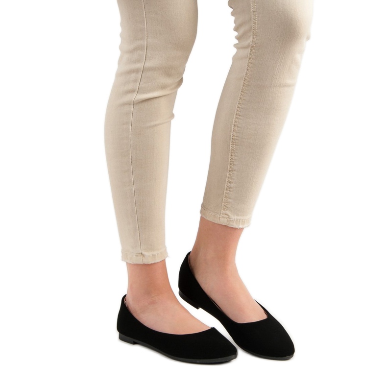 Klassiska VINCEZA -ballerinor i mocka svart 2