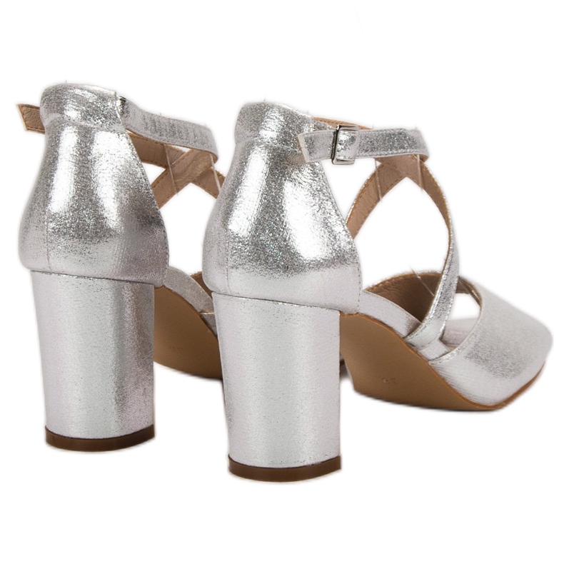 Silver sandaler på en bar VINCEZA grå 1