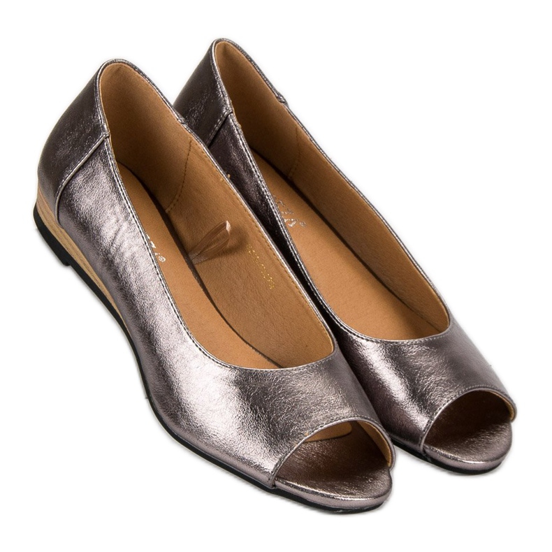 Open Toe VINCEZA ballerinor grå 1