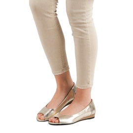 Open Toe VINCEZA ballerinor gul 2