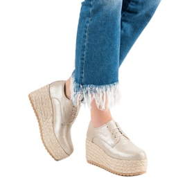 Corina Fashionabla snörningsspadriller gul 1