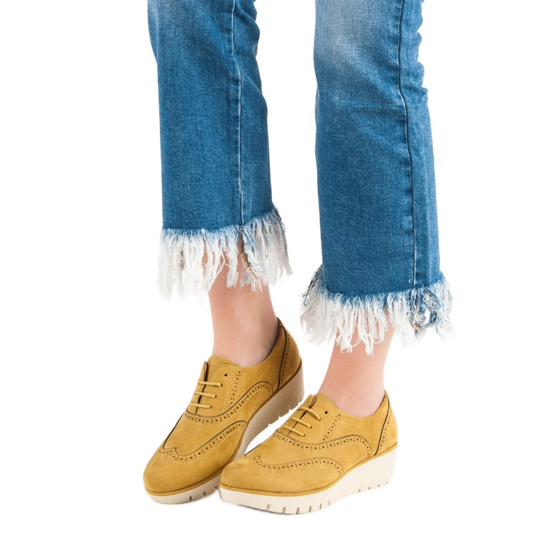 Corina Senap Wedge Shoes gul 2