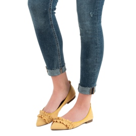 Corina Ballerinaer i mocka med krage gul 1