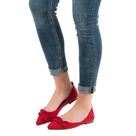 Corina Ballerinaer i mocka med krage röd 1