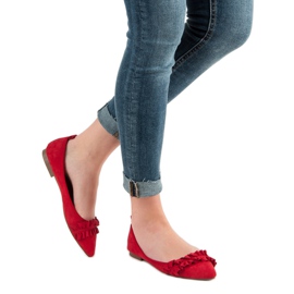 Corina Ballerinaer i mocka med krage röd 2