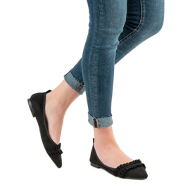 Corina Ballerinaer i mocka med krage svart 2