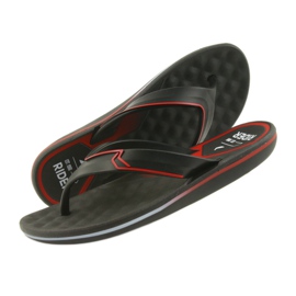 Rider 11315 gel-flip-flops för män svart röd 4