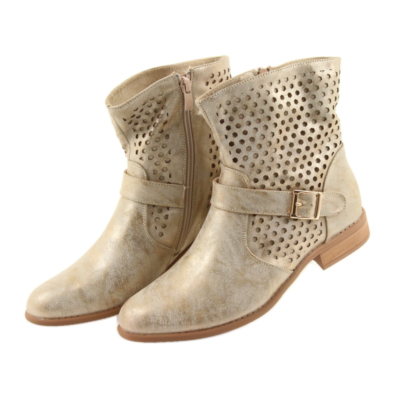 M.Daszyński Fritids damstövlar SA142 guld brun 2