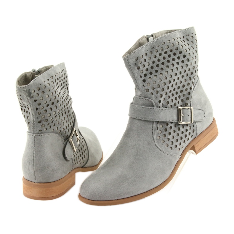 M.Daszyński Grå mocka grå SA142 casual boots för kvinnor 4