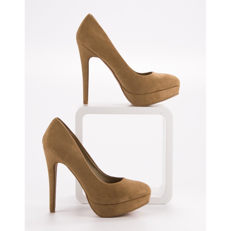 Corina Suede Heels On Platform brun 2