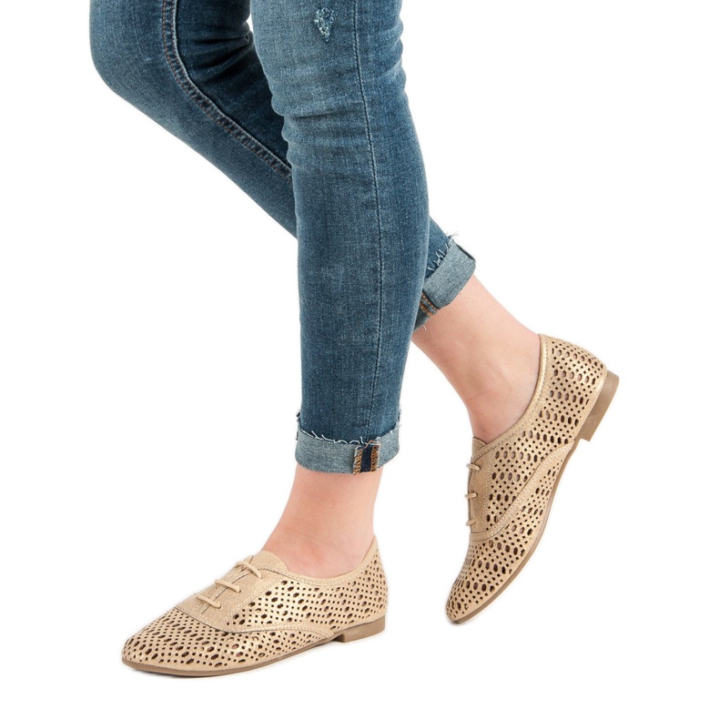 Corina Golden Openwork skor gyllene 1