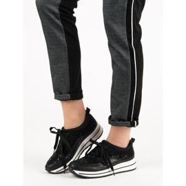 Sportskor med kristaller svart 2