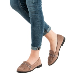 Laura Mode Beige loafers med strass 2